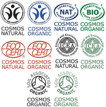 Los sellos son los mismos pero bajo llevan la leyenda Cosmos Organic